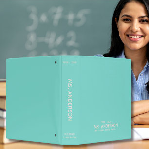 Turquoise School 3 Ring Binder