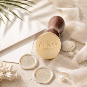 Turquoise Script Monogram Wedding Wax Seal Stamp