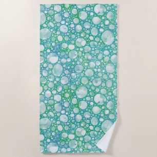 Turquoise Sea Foam Beach Towel Bubbly Beach
