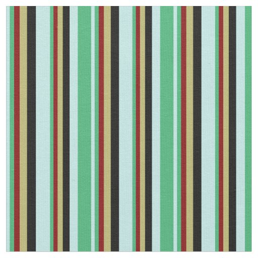 Turquoise, Sea Green, Maroon, Dark Khaki & Black Fabric