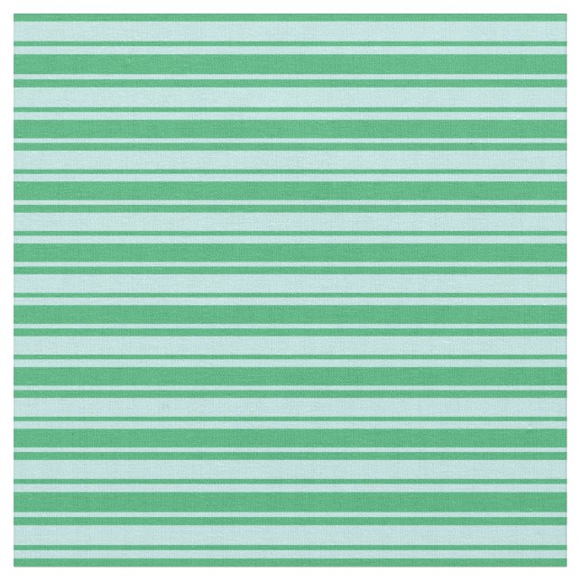 Turquoise & Sea Green Stripes Fabric (Close Up)