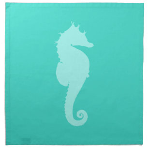 Turquoise Sea Horse 2 Cloth Napkin