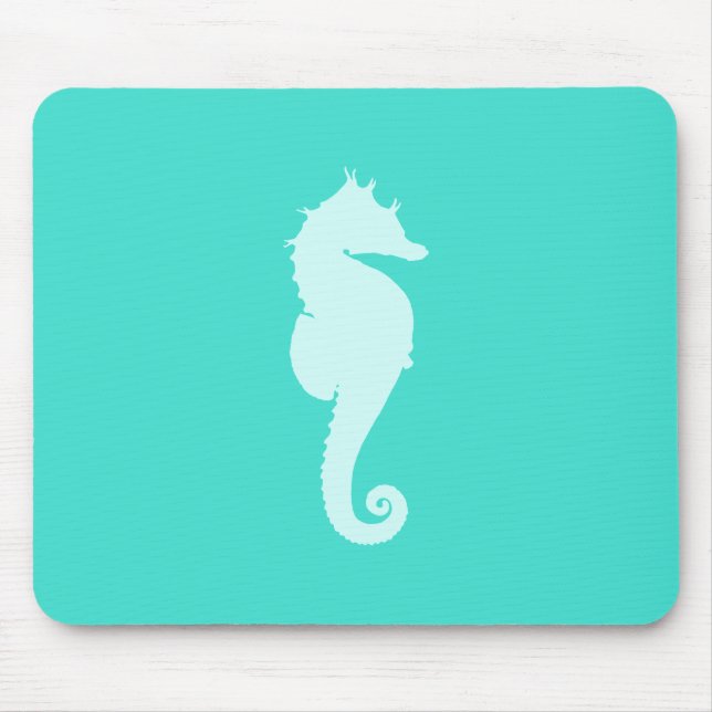 Turquoise Sea Horse Mouse Pad (Front)