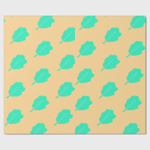 Turquoise Sea Leaves Series Design Wrapping Paper