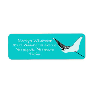Turquoise Sea Ray Tropical Address Label