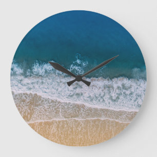 Turquoise Sea Tropical Sandy Beach Florida Large Clock