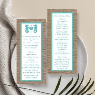Turquoise Seahorse Burlap Beach Wedding Collection Program