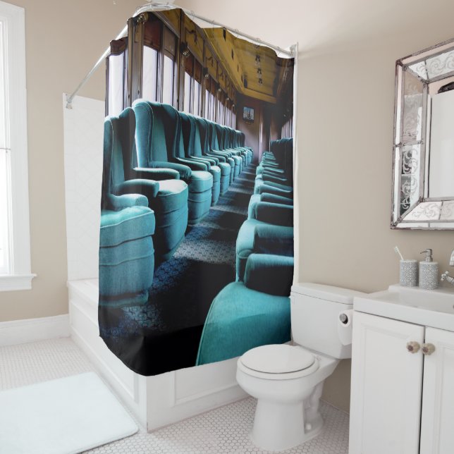 Turquoise Seats Shower Curtain (In Situ)
