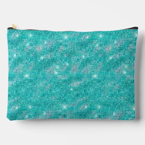 Turquoise Sequin Pattern Accessory Pouch