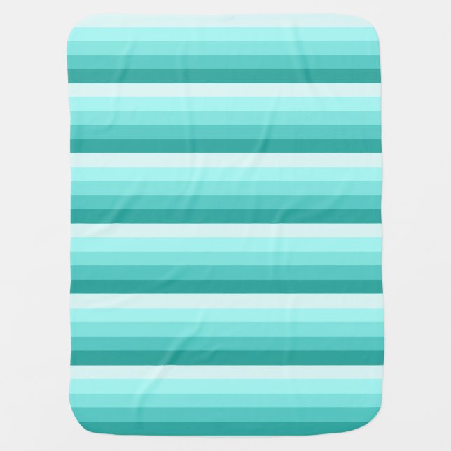 Turquoise shadow stripes baby blanket (Front)