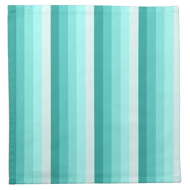 Turquoise shadow stripes cloth napkin (Front)
