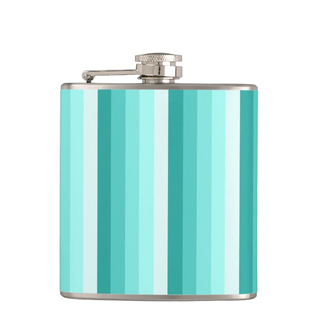 Turquoise shadow stripes flask (Front)