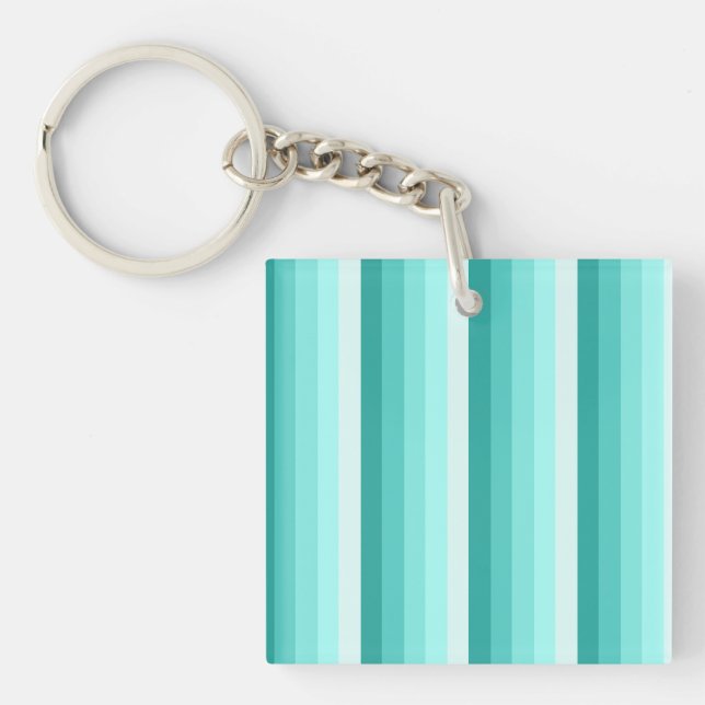 Turquoise shadow stripes keychain (Front)