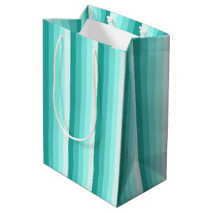 Turquoise shadow stripes medium gift bag