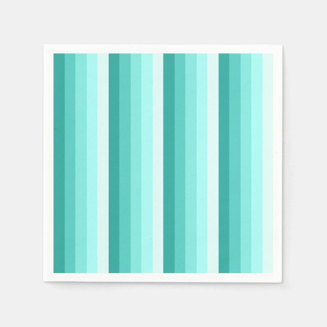 Turquoise shadow stripes napkins (Front)