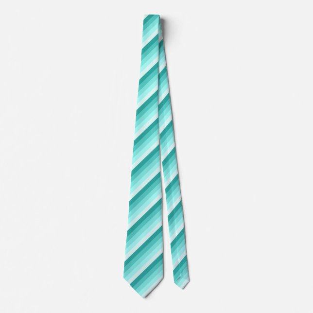 Turquoise shadow stripes neck tie (Front)
