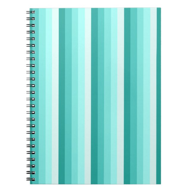 Turquoise shadow stripes notebook (Front)