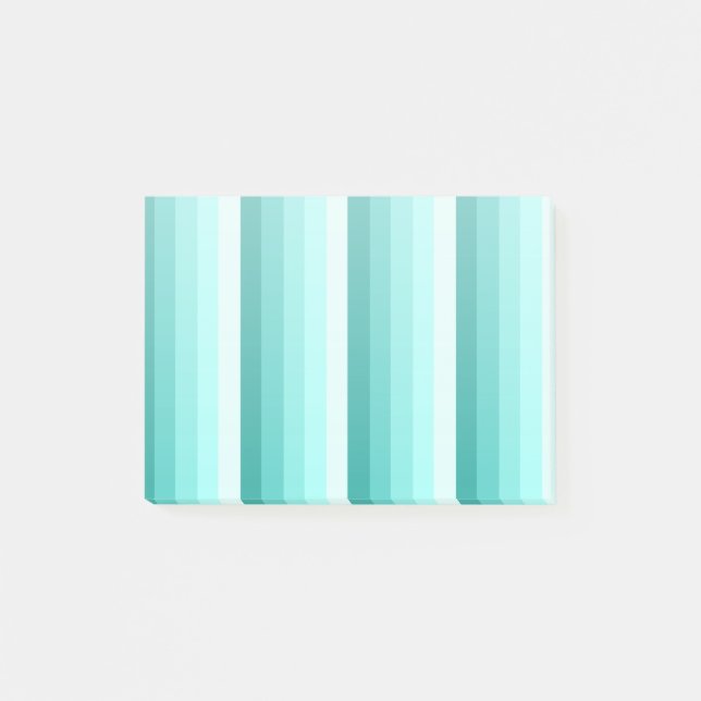 Turquoise shadow stripes post-it notes (Front)