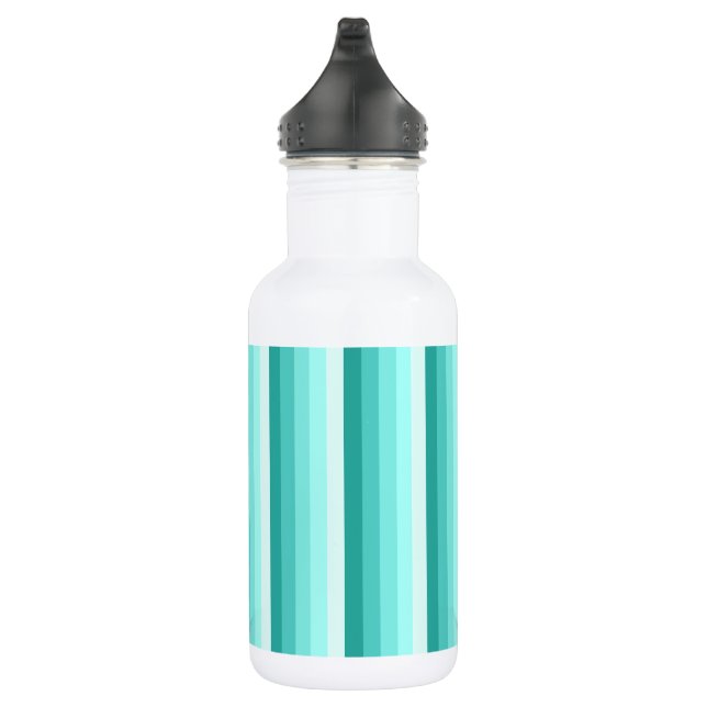 Turquoise shadow stripes stainless steel water bottle (Right)