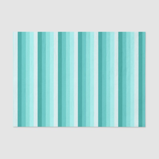 Turquoise shadow stripes tissue paper (Front)