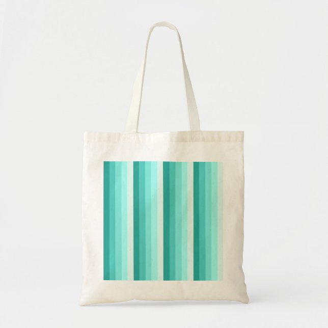 Turquoise shadow stripes tote bag (Front)
