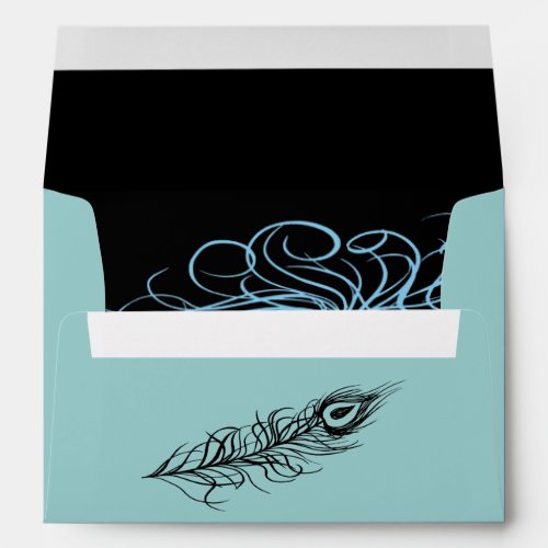 Turquoise Shake your Tail Feathers Invite Envelope