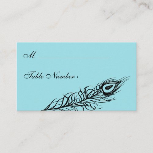 Turquoise Shake your Tail Feathers Place Card