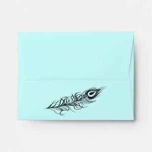 Turquoise Shake your Tail Feathers RSVP Envelope
