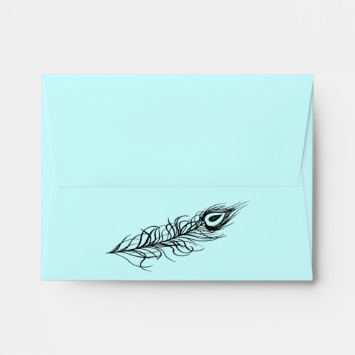 Turquoise Shake your Tail Feathers RSVP Envelope