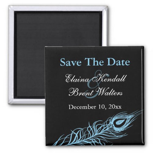 Turquoise Shake your Tail Feathers Save the Date Magnet