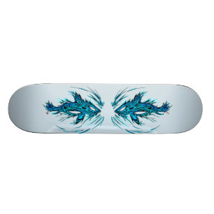 Turquoise Shark Tattoo Skateboard