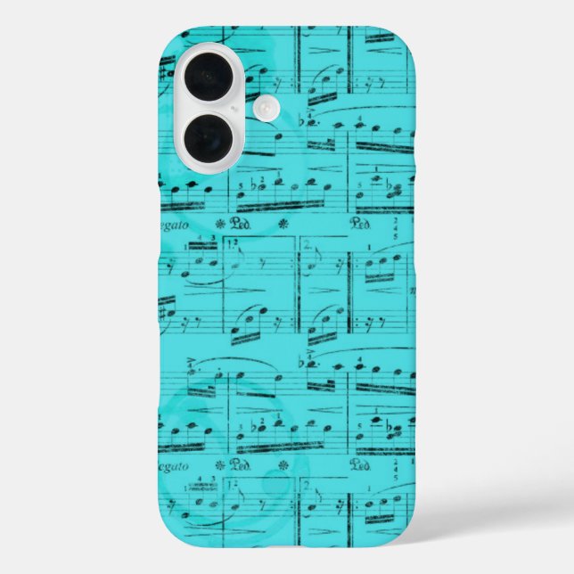 Turquoise Sheet Music  Case-Mate iPhone Case (Back)