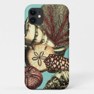 Turquoise Shell and Red Coral Collection iPhone 11 Case