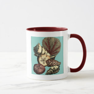 Turquoise Shell and Red Coral Collection Mug