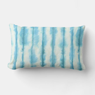 Turquoise Shibori Tie Dye Lumbar Pillow