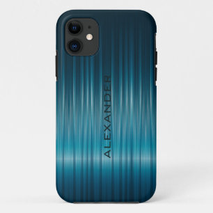 Turquoise Shiny Carbon Fiber Look iPhone 11 Case