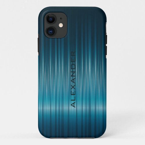 Turquoise Shiny Carbon Fiber Look iPhone 11 Case