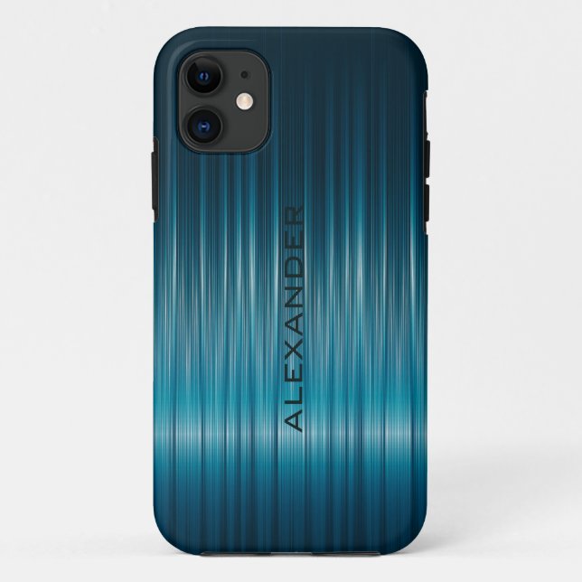 Turquoise Shiny Carbon Fiber Look Case-Mate iPhone Case (Back)