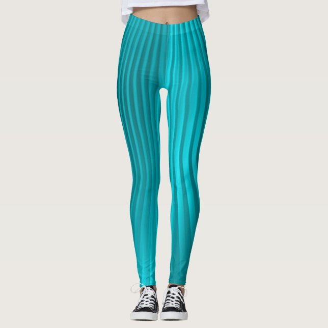 turquoise "silk" - leggings (Front)