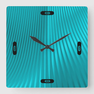 turquoise "silk" square wall clock