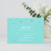 Turquoise & Silver Glitter Confetti RSVP (Standing Front)
