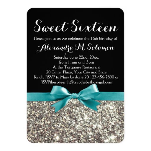 Turquoise And Silver Invitations 9