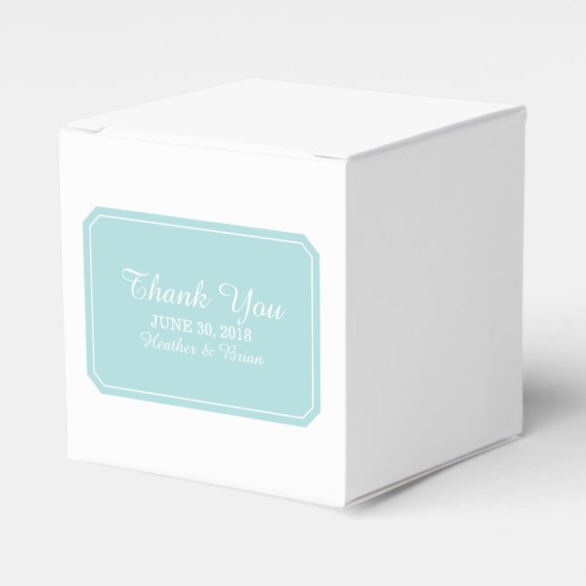 Turquoise Simply Elegant Favor Boxes (Front Side)