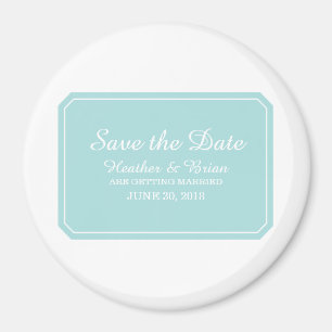 Turquoise Simply Elegant Save the Date Magnet