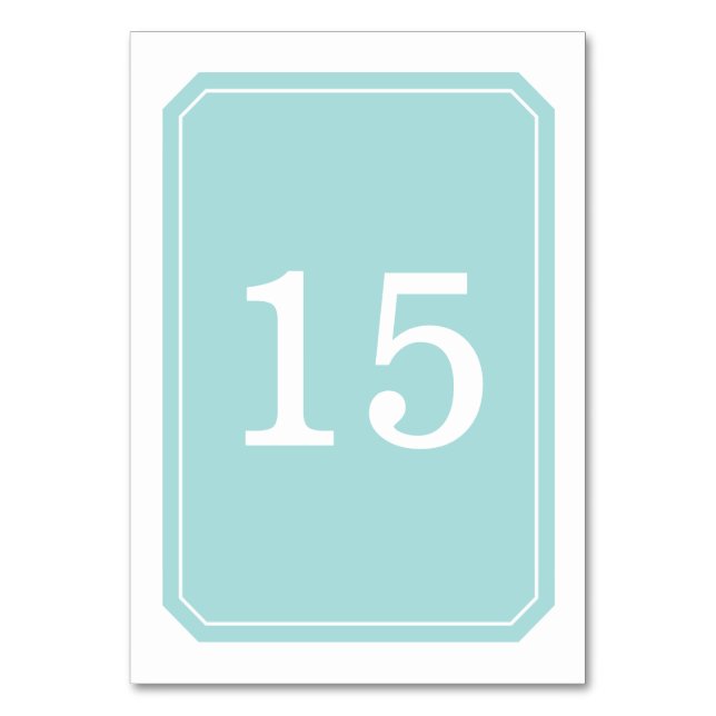 Turquoise Simply Elegant Table Card
