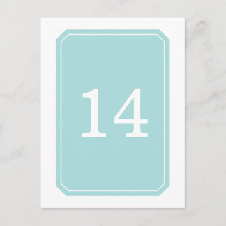 Turquoise Simply Elegant Table Number Postcard
