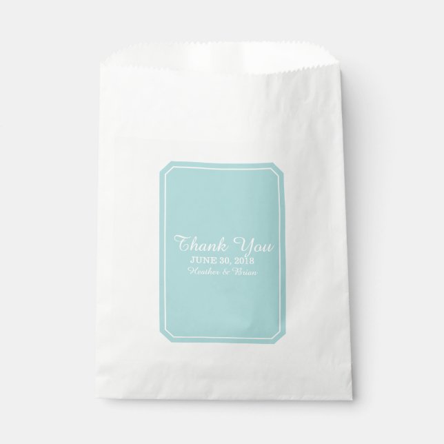Turquoise Simply Elegant Wedding Favor Bag (Front)
