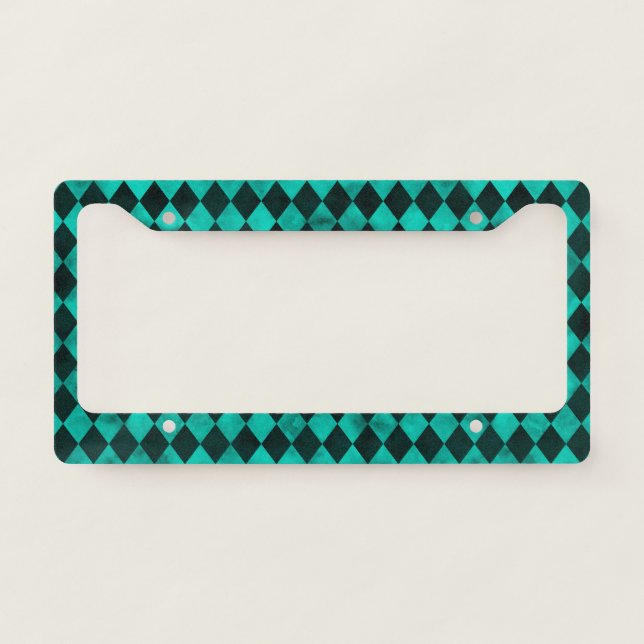 Turquoise Skulls and Sunflower Series Design 13  License Plate Frame (Front)
