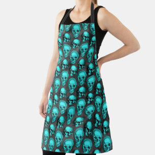 Turquoise Skulls and Sunflower Series Design 1 Apron