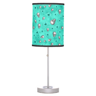 Turquoise Skulls and Sunflower Series Design 3  Table Lamp